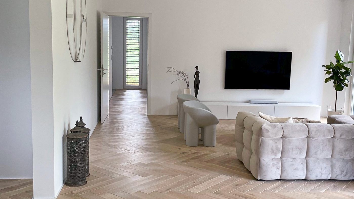 Fischgrät 90° Mikrosoft-Edelweiß 19