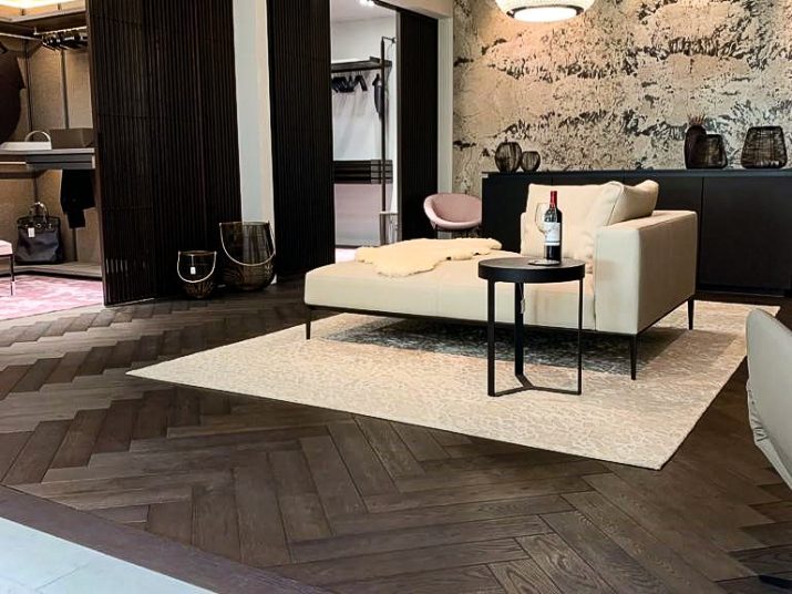 Fischgrätparkett Eiche Cognac