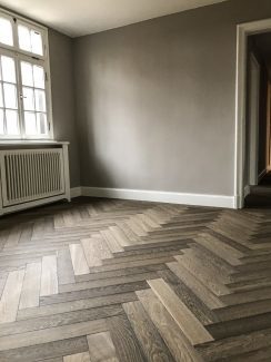 Fischgrätparkett Eiche Dom-Gamsleder