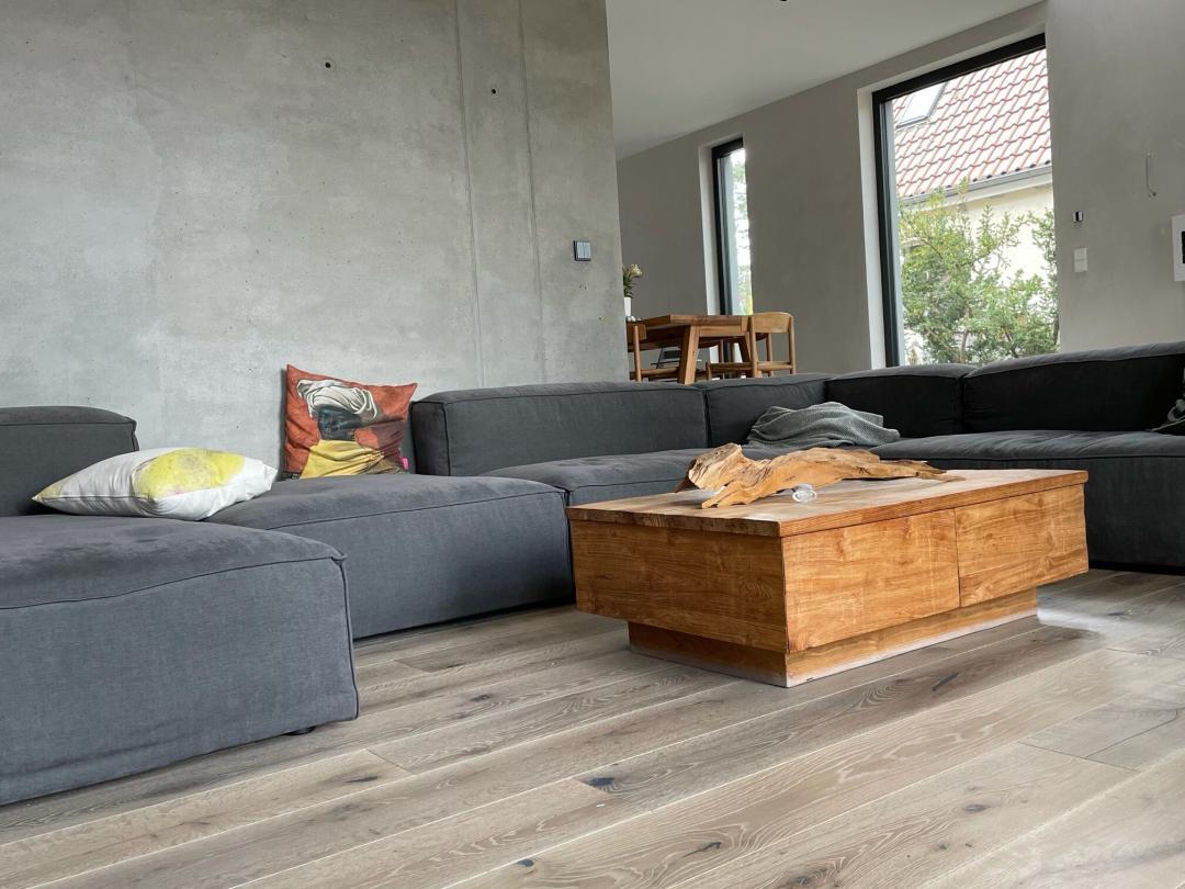 Massivholzdielen Eiche Dom-Betongrau