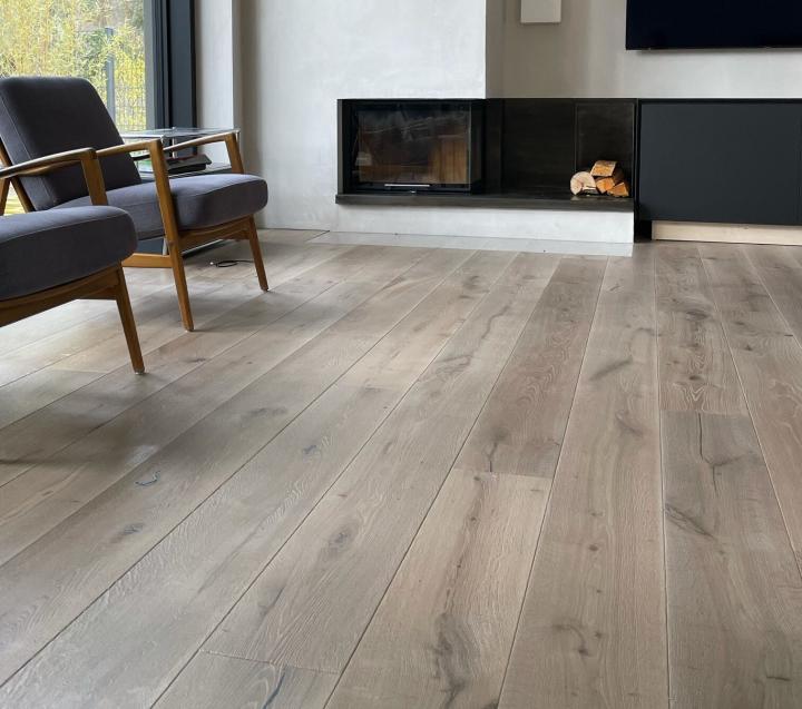 Massivholzdielen Eiche Dom-Betongrau