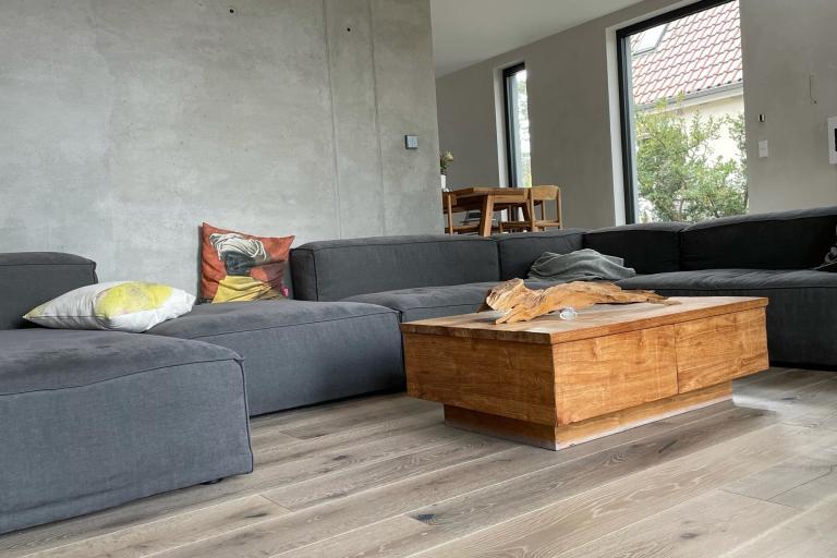 Massivholzdielen Eiche Dom-Betongrau