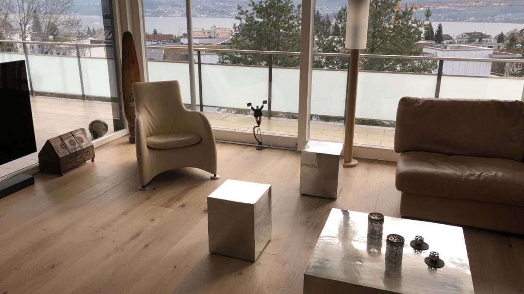 Schlossdielen Eiche gebürstet - Elfenbein 2017