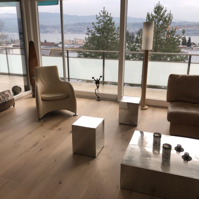 Schlossdielen Eiche gebürstet - Elfenbein 2017