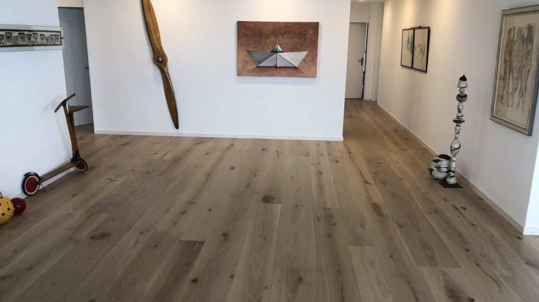 Schlossdielen Eiche gebürstet - Elfenbein 2017